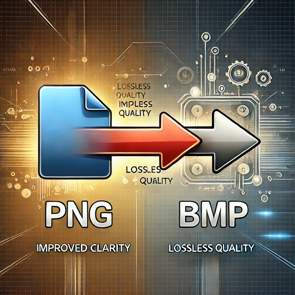 An illustration showing a PNG image converting into a BMP file, highlighting the benefits of uncompressed image quality. Includes watermark text “Currishine.com”.