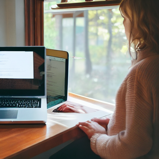 A young person sitting at a desk, checking meta tags on a laptop with simple SEO graphs shown on the screen. Clean and calm setup with a focus on easy understanding. Includes the keyword meta tags checker.