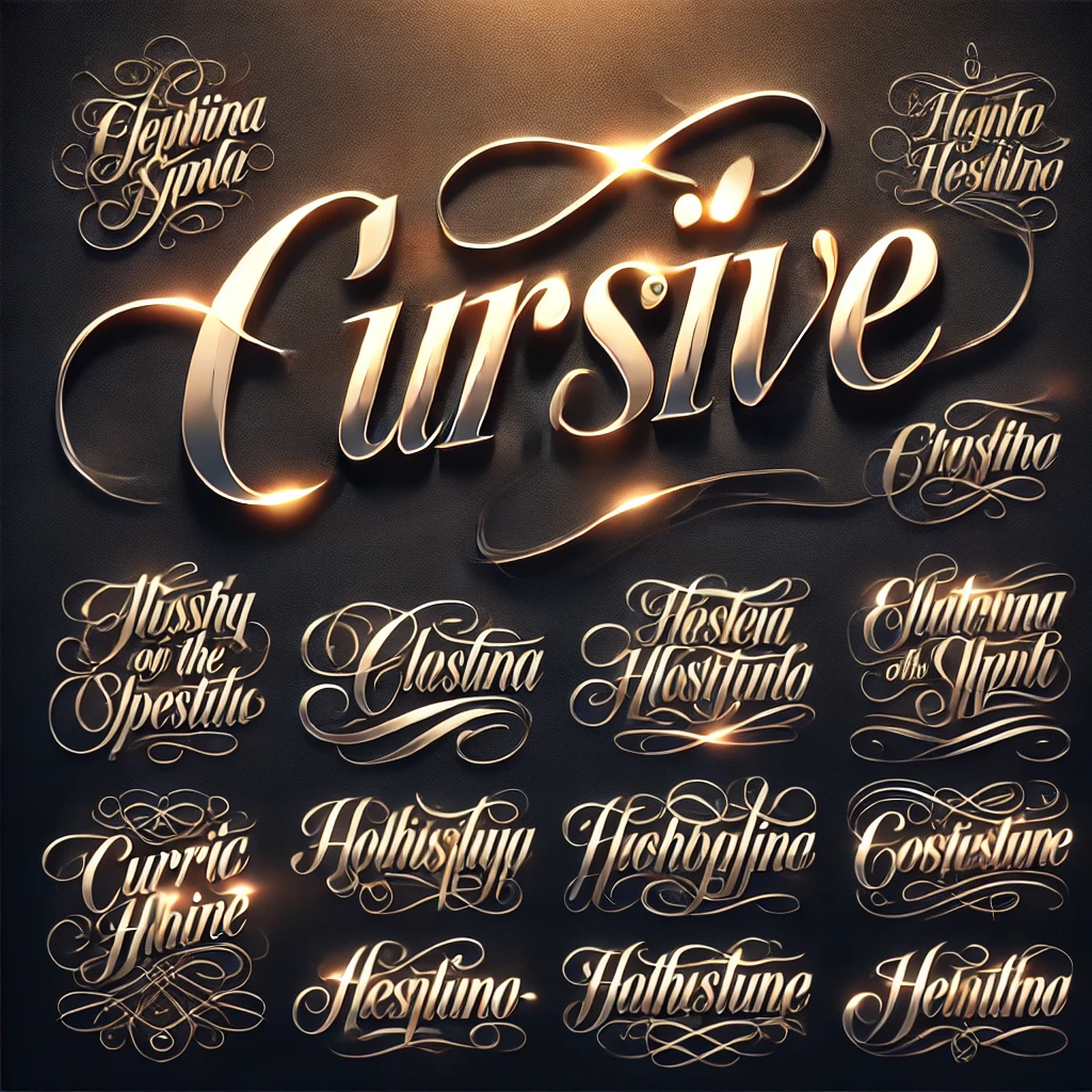 "A sleek interface displaying a cursive text generator, transforming standard text into elegant cursive fonts with easy copy-paste functionality for social media."